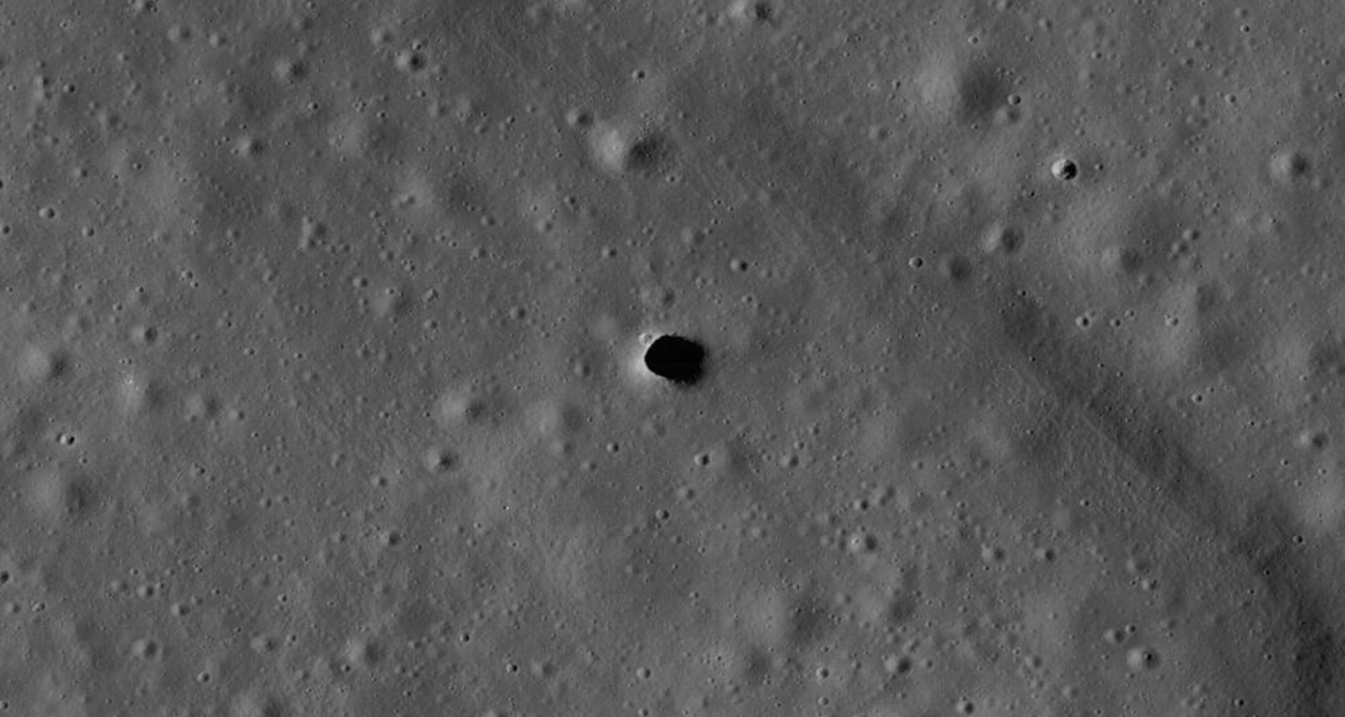 The Marius Hills Pit on the lunar surface.
