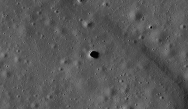 The Marius Hills Pit on the lunar surface.