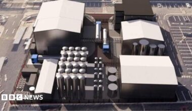 An artist's impression of the new MiAlgae site at Grangemouth.