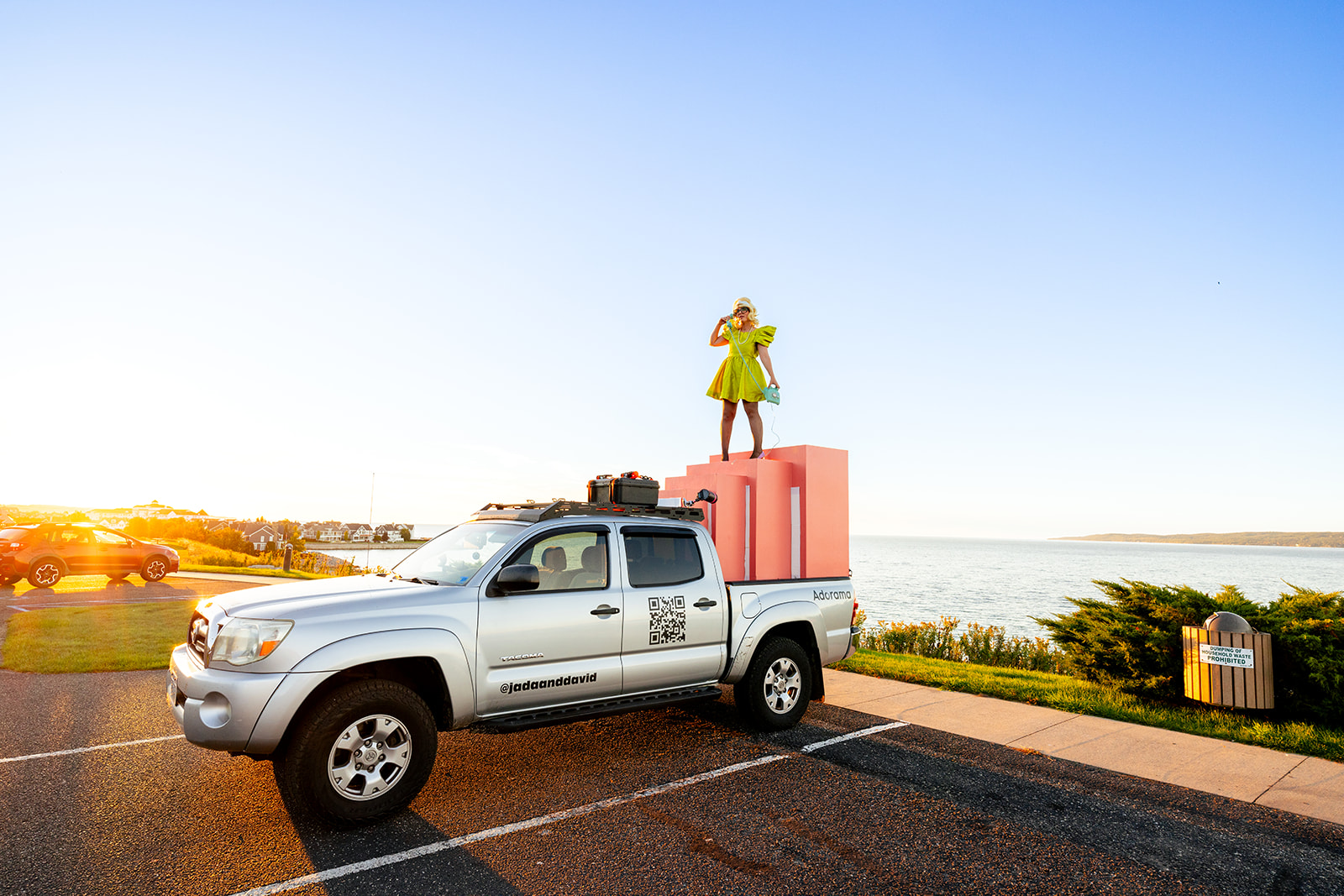 Behind-the-scenes photos from Jada and David's All About the Journey truck set across America