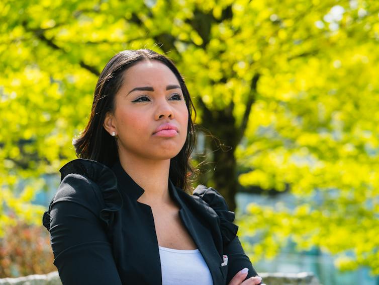 Woman looking unhappy
