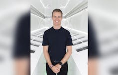 Firmus chief executive Oliver Curtis in front of a data centre interior