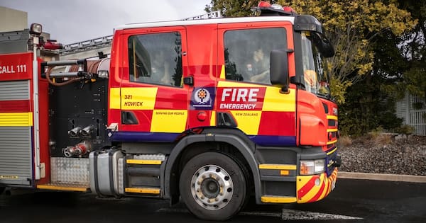 Fire truck rolls while racing to Manawatū blaze, three injured