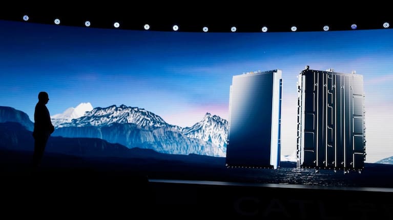Gao Huan, CTO of CATL's China E-car Business, introduces the latest Freevoy Super Hybrid Battery from Chinese battery manufacturer Contemporary Amperex Technology (CATL) in Beijing, Thursday, October 24, 2024.
