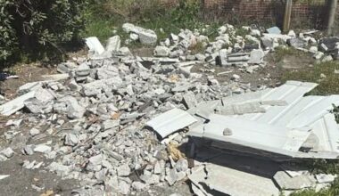Asbestos dumped at abandoned camp – boulders put in as barrier
