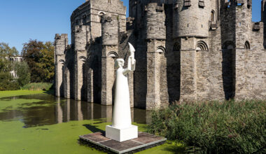 inflatable sculpture in ghent asks visitors to 'pump for democracy' to keep it standing