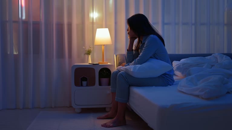 A woman struggling to sleep (file image).