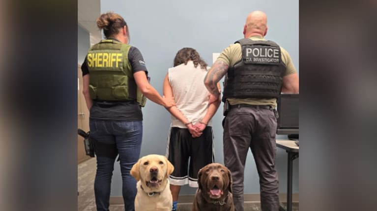 John Edward Lario during his arrest. (Source: Riverside County Sheriff's Department)
