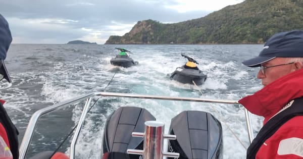 Four jetskiers rescued off Mangawhai coast