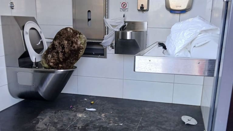 Litter is left behind at one of the public toilets.