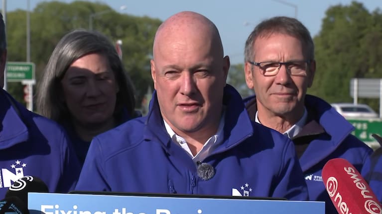 Christopher Luxon on the campaign trail.