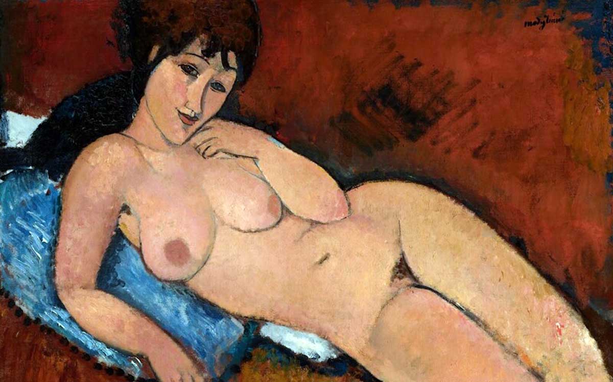 modigliani nude scandal blue cushion solo show