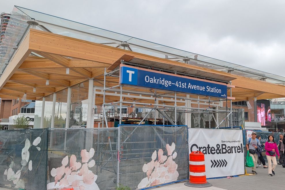 oakridge 41st avenue station transit plaza construction aug 27 2026 