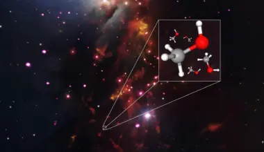 A rare form of the organic alcohol methanol is present around at least one of the very young stars in the Perseus molecular cloud. Credit ©: Ekaterina Moerova/MPIfR/NASA/CXC/SSC/NOAO/DSS/NCBI