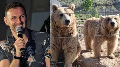 Outlander actor Steven Cree opens bear sanctuary in Armenia; three rescued Syrian brown bears move from filthy cages to spacious habitats