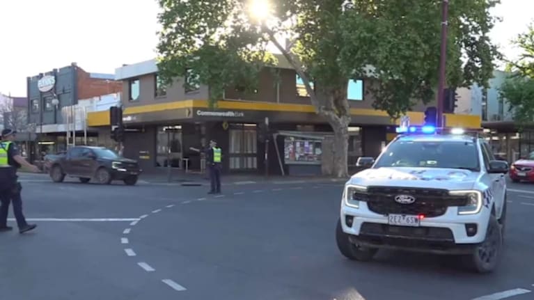 Police at the scene after Australian MP Helen Harris was struck by a vehicle. 
