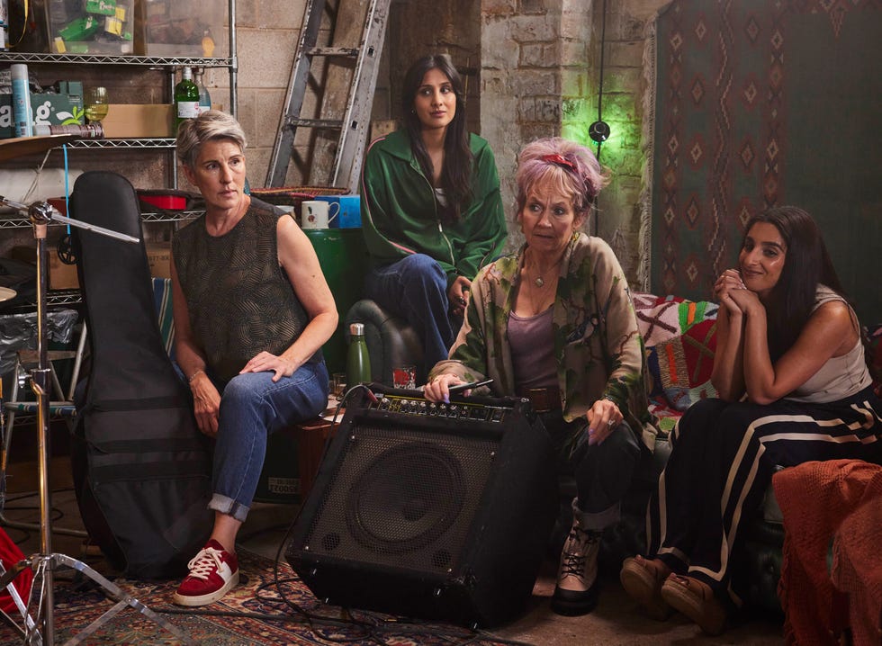 EMBARGOED 13/1/2025 1500 Tamsin Greig, Taj Atwal, Lorraine Ashbourne, Chandeep Uppal, Riot Women tamsin greig, taj atwal, lorraine ashbourne, chandeep uppal, riot women