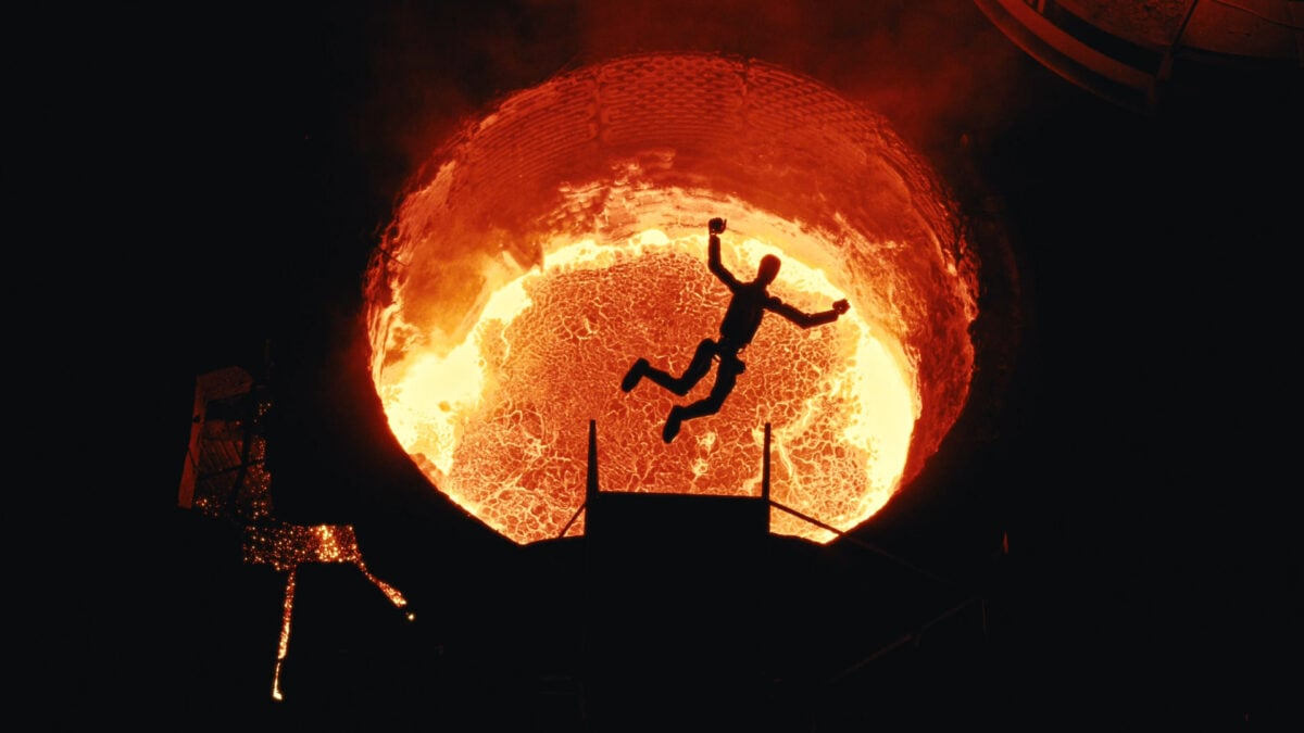 A Figure 02 robot jumps to its doom at a steel foundry in Imatra, Finland.