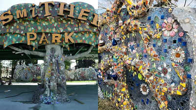 In 2010, artists began turning a vacant Houston lot into a park using broken dishes, bottle caps, shells, keys and discarded tiles; 16 years later, more than 300 artists have filled it with a 400-foot mosaic wall and free public art
