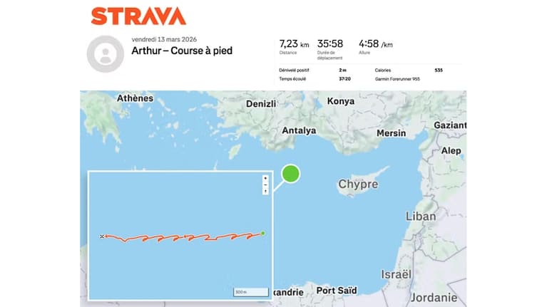 A French naval officer using Strava exposed the location of an aircraft carrier deployed towards the Middle East.