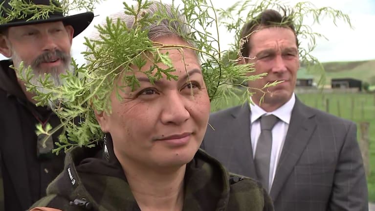 Marama Davidson pays her respects to Adrian Rurawhe.