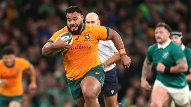 Taniela Tupou in action for the Wallabies.