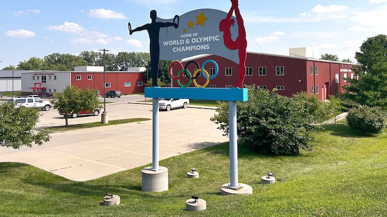 The Chow's Gymnastics & Dance Institute is seen August 4, 2025, in West Des Moines, Iowa.