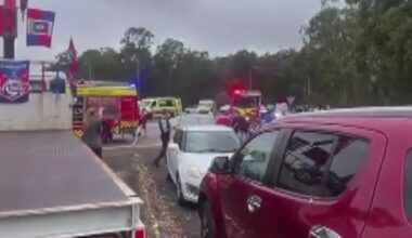 Ten injured, five-year-old critical after car hits NRL fans in Newcastle
