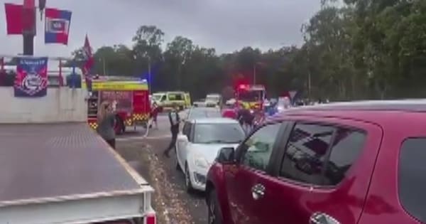 Ten injured, five-year-old critical after car hits NRL fans in Newcastle