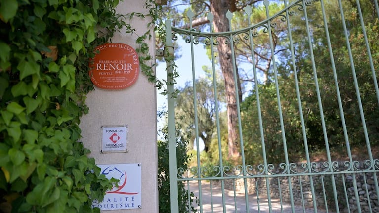 The entrance of the Renoir Museum is pictured after thieves stole four valuable Renoir paintings, in Cagnes-sur-Mer.