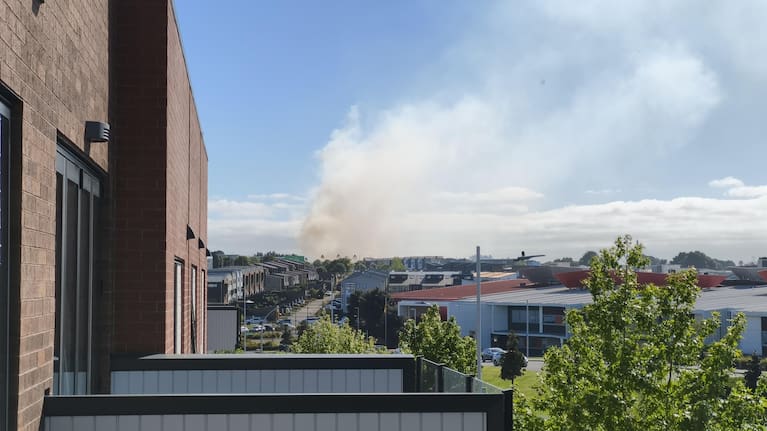 The fire visible from nearby suburb Hobsonville.