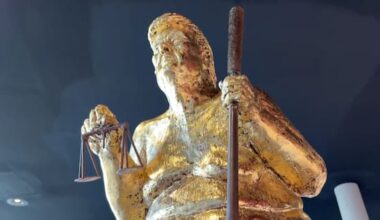 Naked, golden Trump statue goes on display at European Parliament