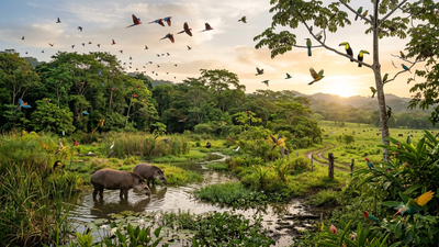 This Costa Rican cattle ranch lost much of its wildlife; 10 years later, it is home to tapirs and 440 bird species