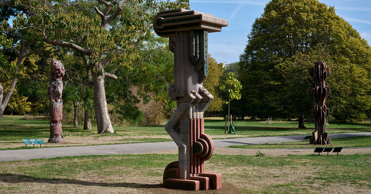 3D printed concrete sculptures blend classical fragments with sci-fi forms