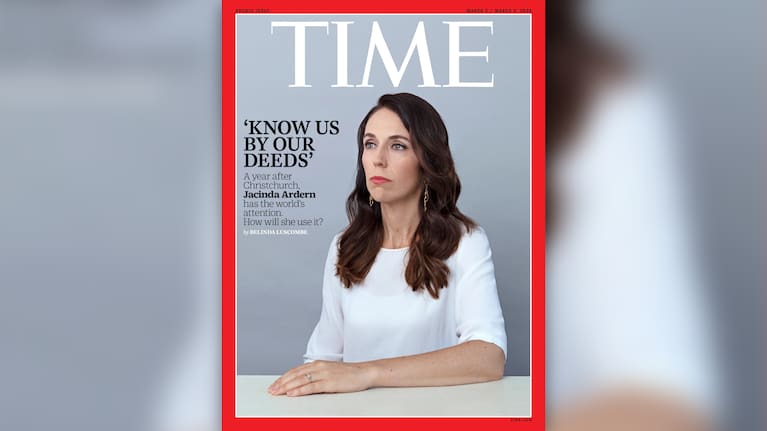 A Time Magazine cover featuring Jacinda Ardern, March 2020.