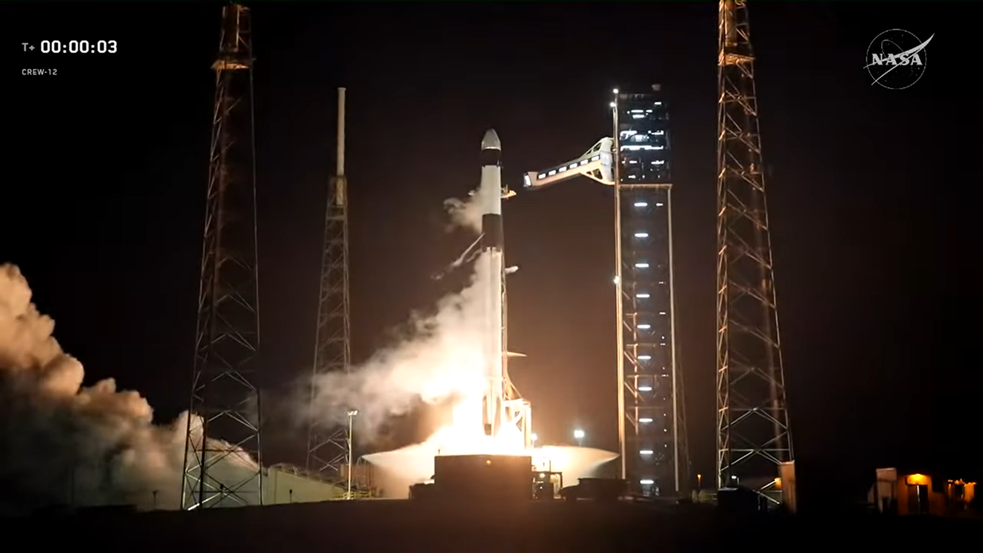 A SpaceX Falcon 9 rocket launches from Florida Crew 12
