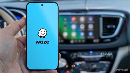 Waze on phone in car.