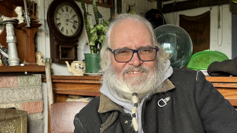 Whananaki North bach owner Brian Meadows in the home his family has owned since the 1930's.