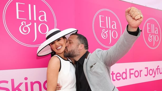 Megan Cunniss, from Co Galway, who was crowned winner of the Ella & Jo Best Dressed Lady Competition on Ladies Day at the Galway Races Summer Festival, with her husband Ian Burke.Picture: Brian McEvoyNo Repro Fee