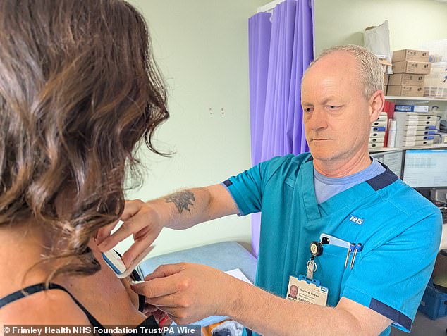 DIY heart monitors that stick to the skin to detect heart rhythm problems are starting to be brought in by the NHS . The small patches, which patients wear for a few days, can be posted out for them to attach at home