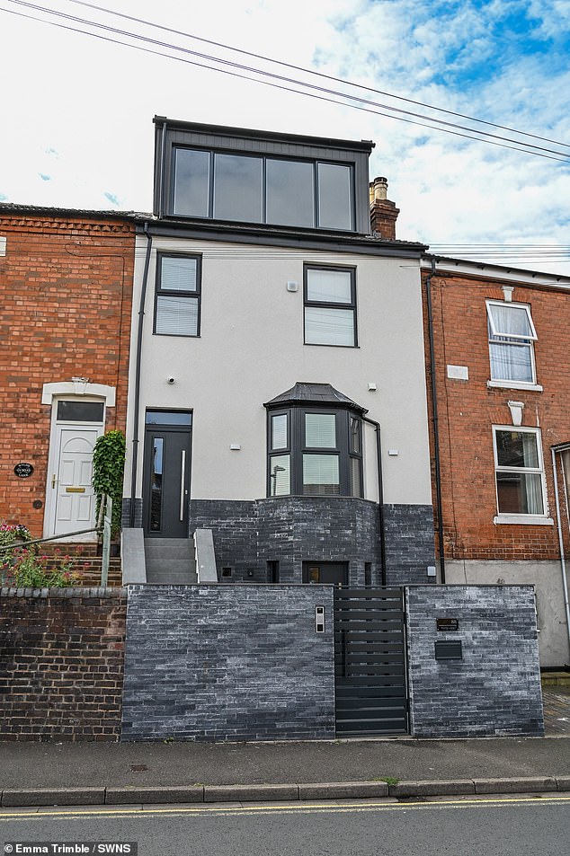 Rozia Hussian, 43, splashed thousands on the large extension atop her 125-year-old terraced property in Worcester which has since increased the property's market value by more than 200 per cent
