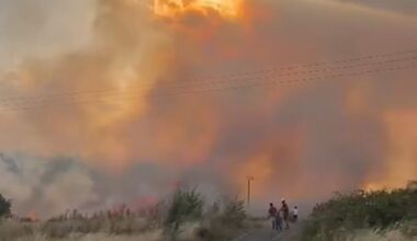 Residents are being evacuated after twenty fire engines and around 125 firefighters were called to an eight-hectare grass fire in London