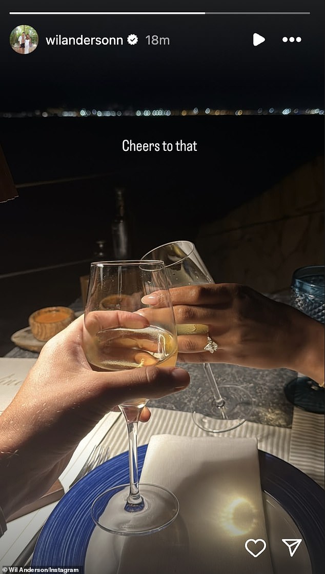 'Cheers to that', Wil wrote on Instagram following the proposal