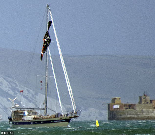 Photos taken in the aftermath of the tragic event appear to show the tangled kite around the mast of a boat - with local reports suggesting the victim was blown into its side