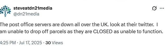 Some customers were left furious with the outage and took to social media to share their disappointment