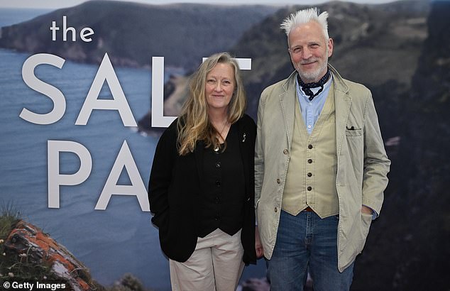 Author Raynor Winn, real name Sally Walker with her husband Tim at a screening of The Salt Path film