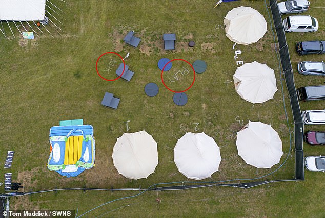 Stalls selling sex toys, whips, chains and other NSFW gear line the grounds, as well as giant words written on the ground saying 'kink', 'play' and 'love'