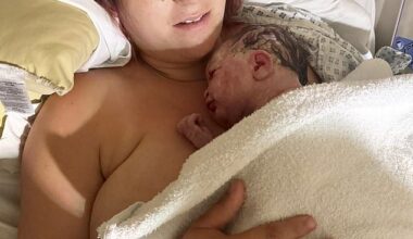 Kerri-Louise Gilchrist gave birth to her daughter Layla (both pictured), now 11 months, on August 3 last year. The 33-year-old was induced after her boyfriend, Hugh Marshall, 35, noticed her cold temperature and blue lips while kissing her