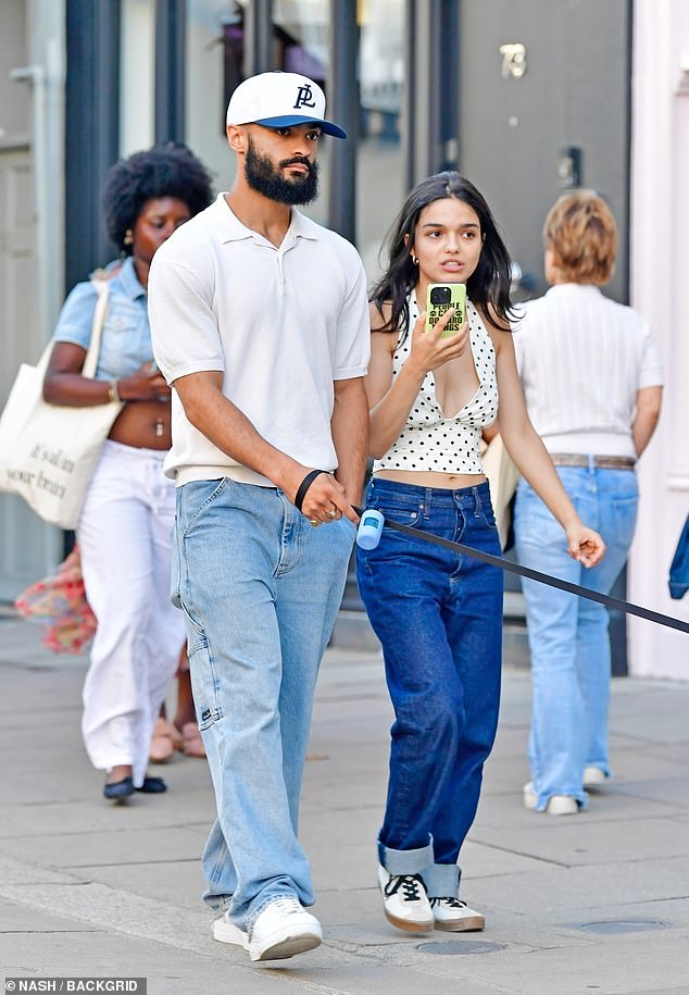 Styling her long dark tresses loose, the star opted for minimal makeup during the outing while Nathan donned a white polo shirt with a pair of jeans