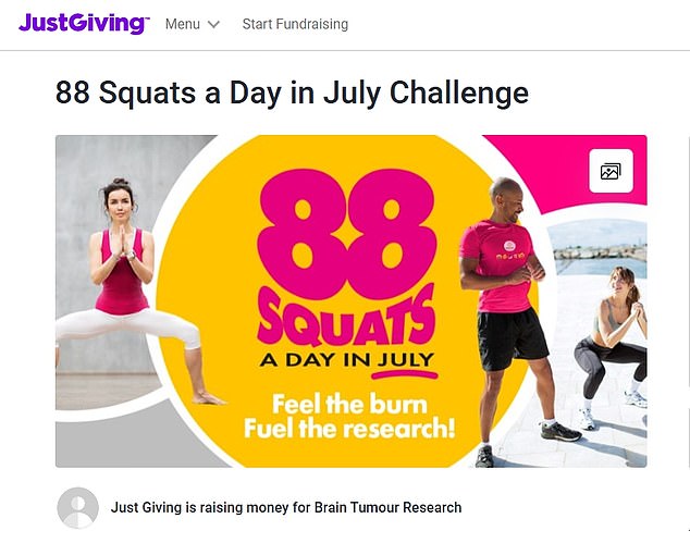 Determined to make a difference, April is taking on the 88 Squats a Day in July challenge, supporting Brain Tumour Research